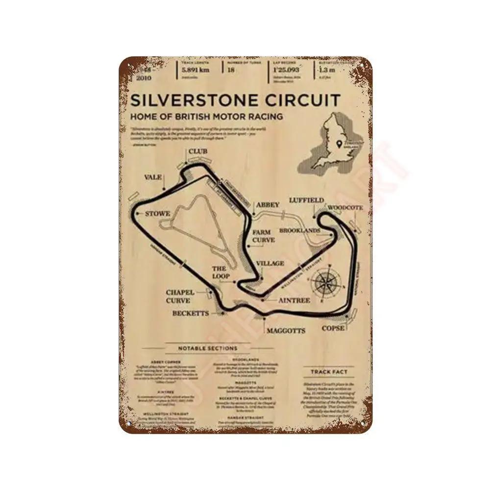 Vintage F1 Formula Racer Poster Metal Tin Sign Plaque Aesthetics Racing Monaco Grand Prix Circuit Track Wall Art Home Room Decor