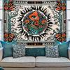 Bohemian Tapestry Psychedelic Eye-Burning Sun Mushroom Wall Hanging Perfect Hanging Decor for Bedrooms & Dorm