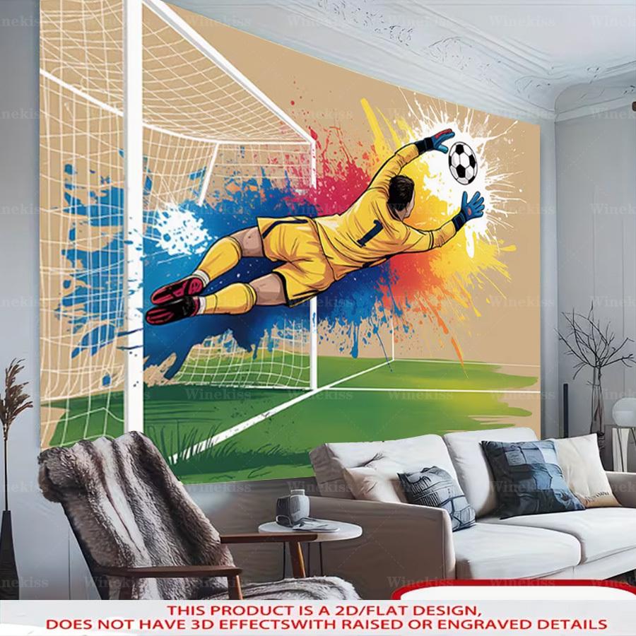 Soccer Goalkeeper Football Photo Backdrop, for Party Photo Booth Indoor Outdoor Decor