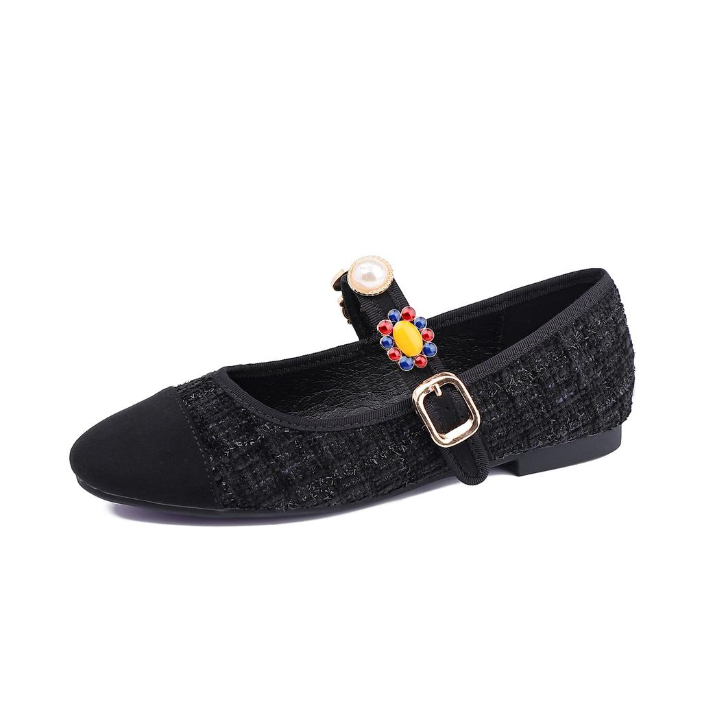 Grape Mother Xiaoxiangfeng Flat-soled Single Shoes Women's Fashion Outer Wear Soft-soled Mother Shoes Small Gold Coins with Mary Jane Shoes
