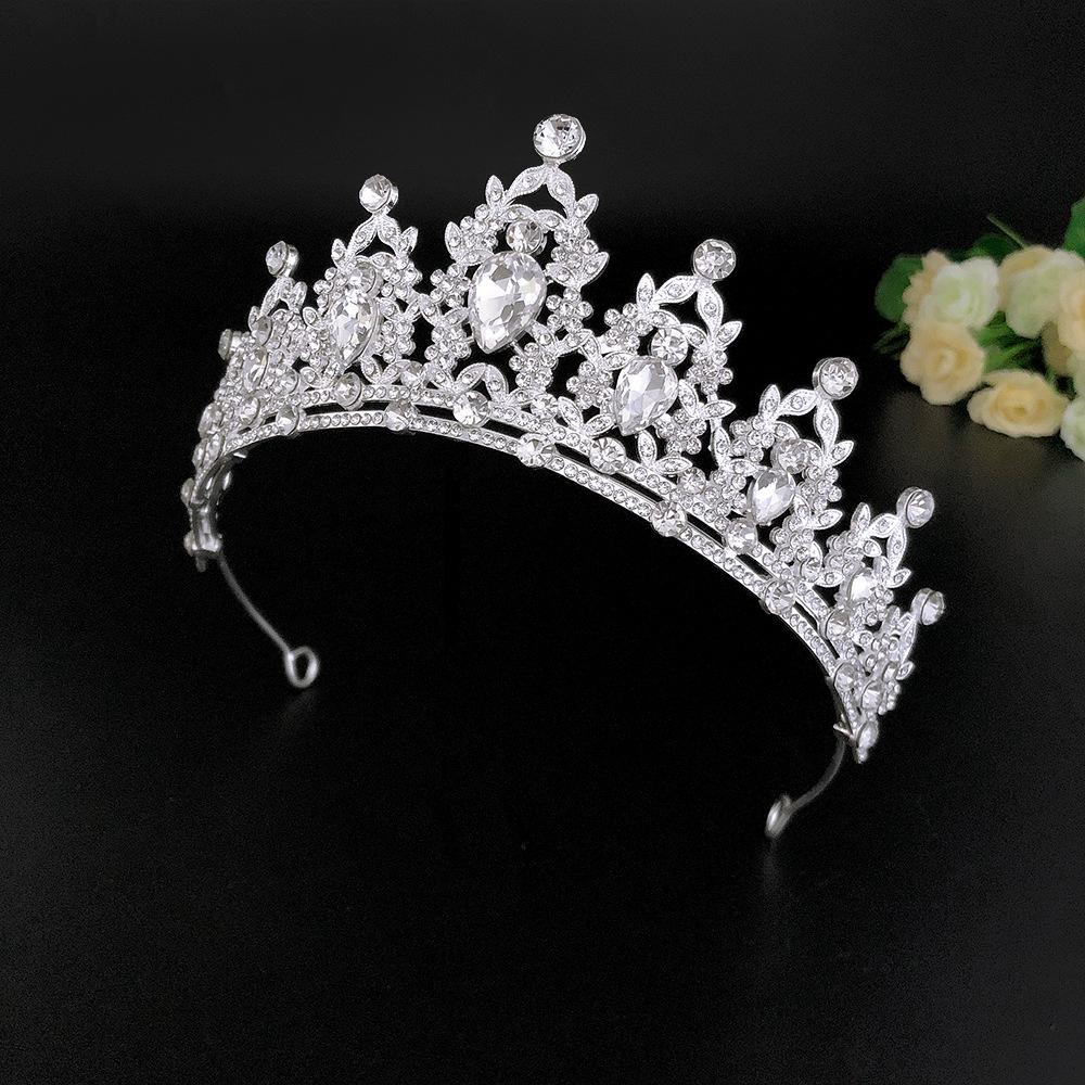 Noble Crystal Sparkling Diamond Bridal Tiara Alloy Crown Wedding Tiara Hair Accessories Banquet Evening Hair Tiara