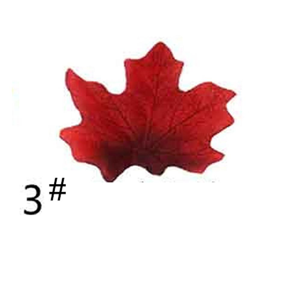 200pcs Artificial Maple Autumn Leaves Plastic Fake Leaves Fake Autumn Maple Leaves Halloween Holiday Wedding Party Decoration