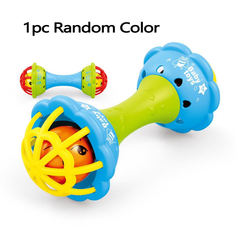 Infant Silicone Cartoon Rattle Teether Toys Anti Thumb Sucking Handheld Easy Grip Educational Hand Bell Toys Gift For Toddler