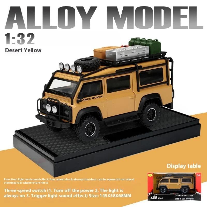1:32 Van Defender en Métal Moulé Véhicules Tout-Terrain Voiture Alliage Modèle Camping-Car Son Lumière Cadeaux pour Enfants