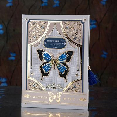 Retro zápisník série Butterfly Klasický design Barevná stránka Ilustrace Pevná vazba Diář Studentský poznámkový blok Papírnictví