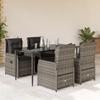 5-Cz. Set di Mobili da Giardino con Cuscini, Grigio, Rattan PE