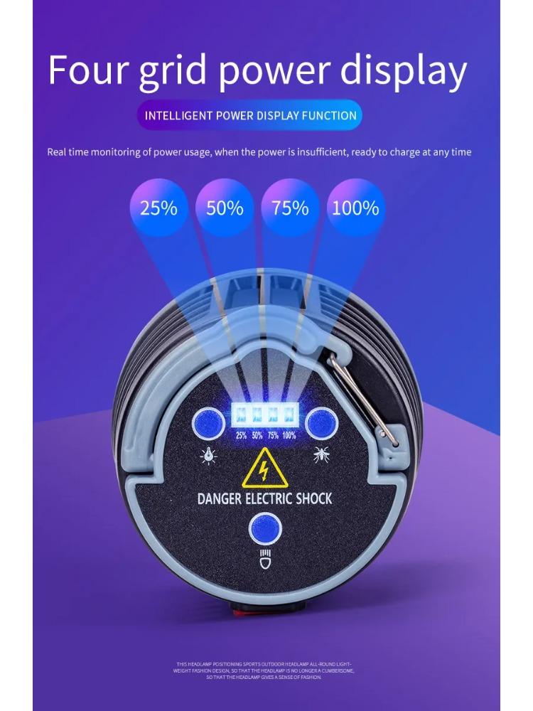 Hanging UV LED Mosquito Killer Lamp Electric Shock Insect Repeller Light USB Portable Outdoor Waterproof Hiking Camping Lantern