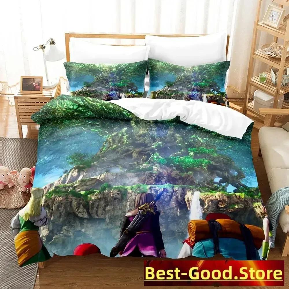 Spiel Dragon Quest XI Beding Set Einzel Doppel Voll Königliche Größe Abmessungen Abmessungen Bettwäsche Set Erwachsene Kinder Schlafzimmer Bettbezug Sets parure de