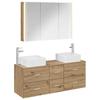 Bathroom Furniture Set 4 Pcs Artisan Oak Engineered Wood and Glass