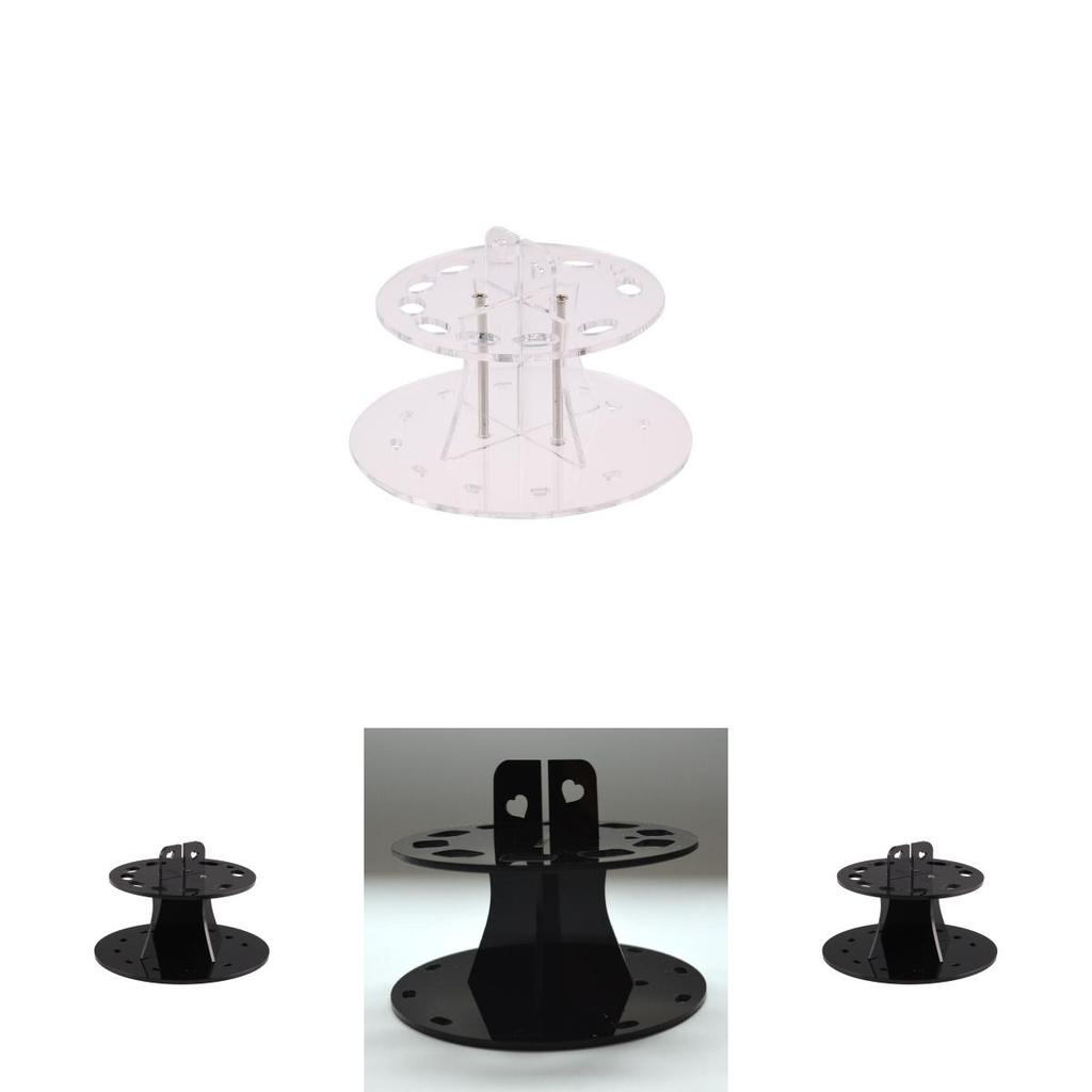 Makeup Brush Organizer Display Stand For Ten Brushes In Black And Transparent Acrylic