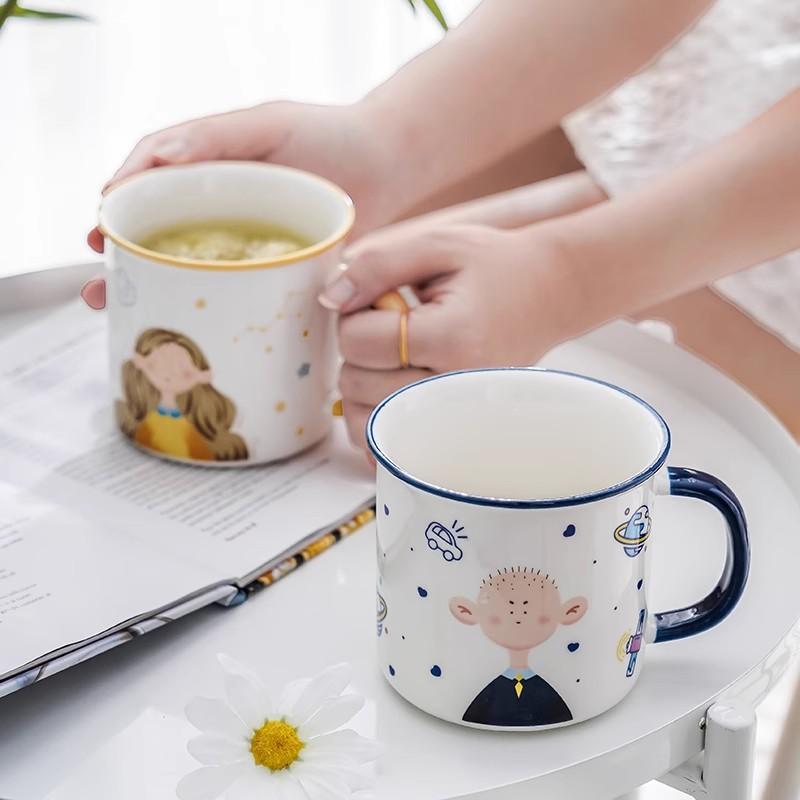 Mug cute high-value cup ins wind souvenir girls creative couple pair of cups a pair of ceramic cups