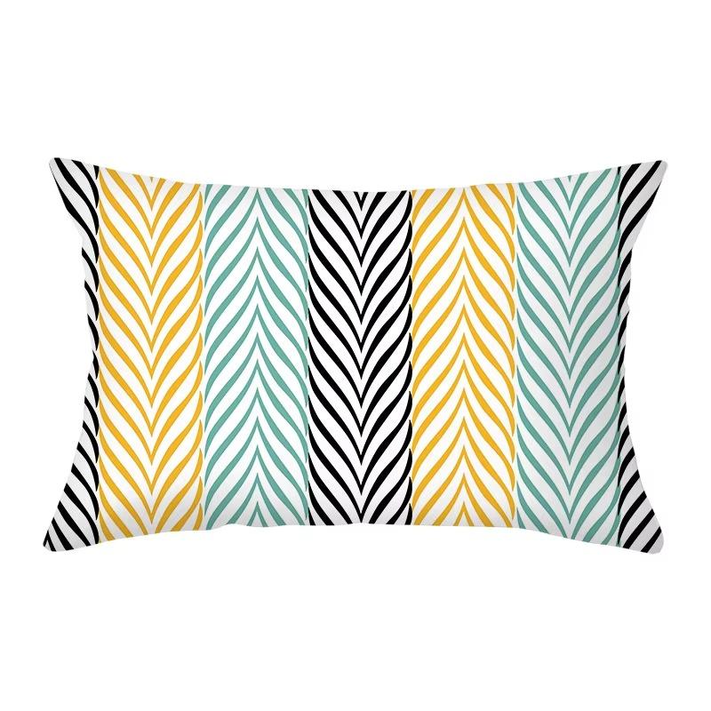 30*50 Geometric Nordic Colorful Stripe Pattern Printing Decorative Living Room Home Furnishing Polyester Rectangular Pillowcase