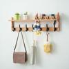 Wall Mounted Coat Rack with Shelf Rustic Wooden Wall Shelf with 11 Hooks Mail Holder 4-in-1 Entryway Organizer Key Hanger for Living Room Bedroom
