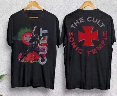 Tricou unisex din bumbac The Cult sonic temple vintage 1989 cu datele turneului