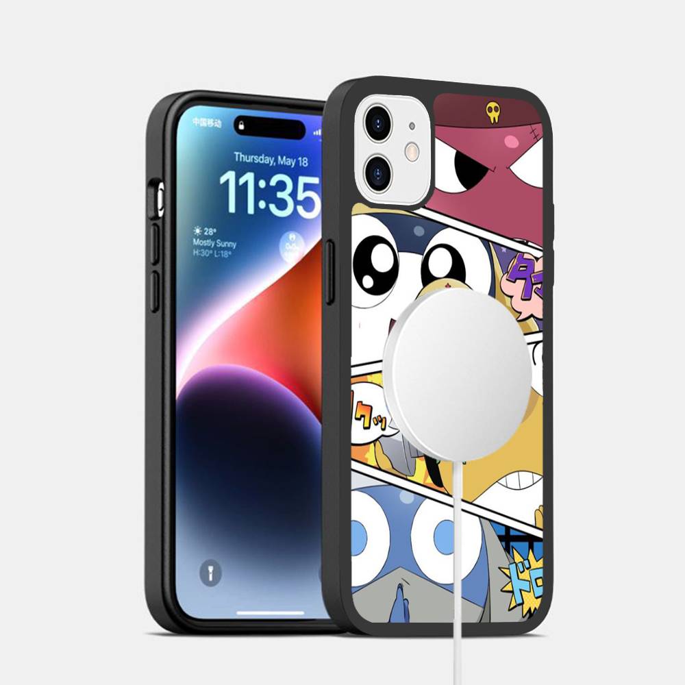 Cartoon Keroro Gunsou Frog Phone Case Magesafe Magnetic Wireless Charge Case For IPhone 16 11 12 13 14 15 Pro Max Plus Mini