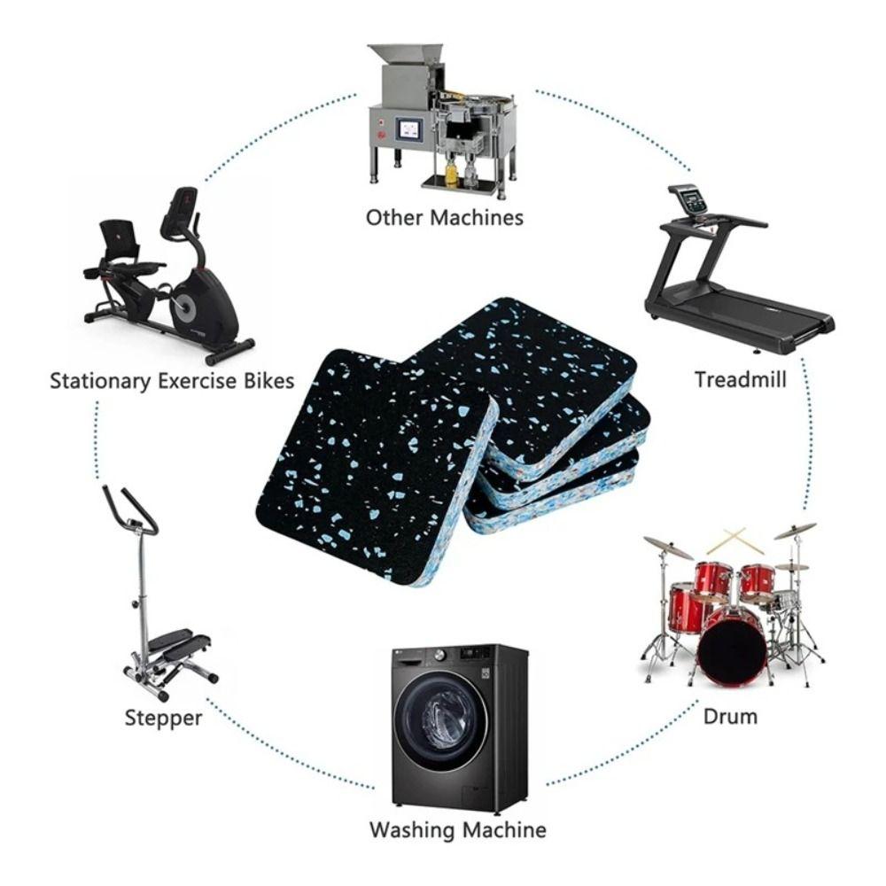 Uphill Training Treadmill Incline Riser Blocks Foam Base High-Density Rubber Top Noise Reduction Mats Shock Absorption