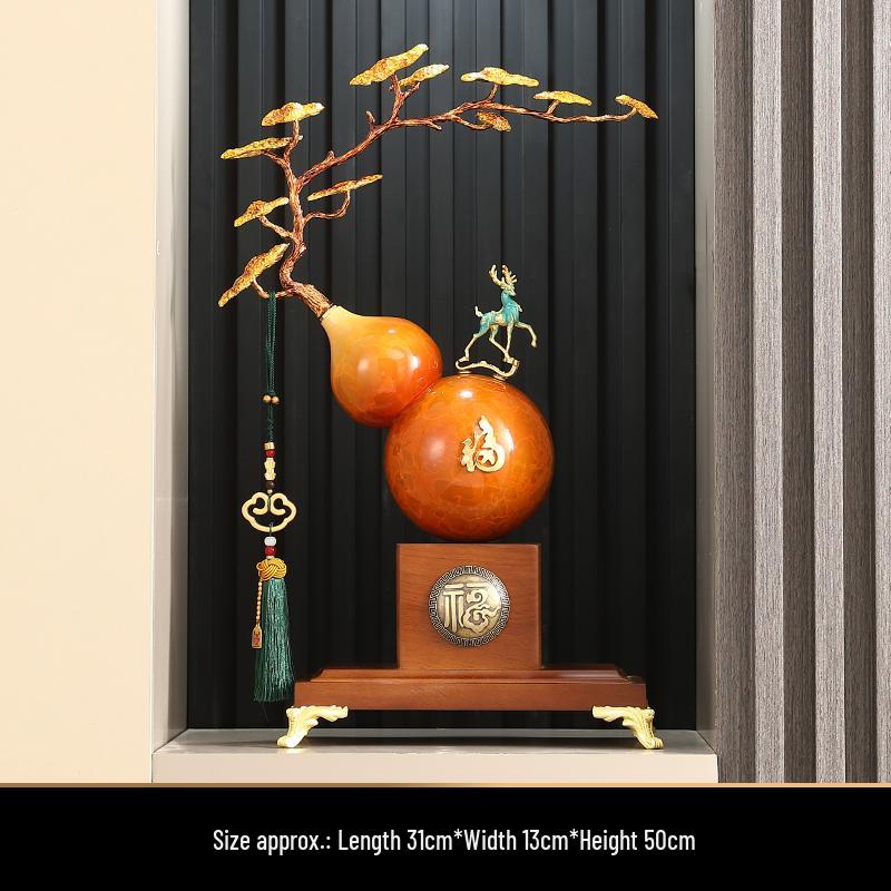 Cloisonné Gourd Ornament: Chinese Ceramic Handicraft for Living Room or Wine Cabinet Decor