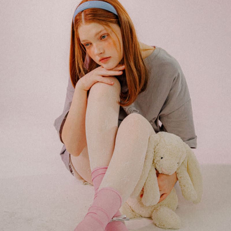 mellotory embroidered lettering hairband (sky blue)