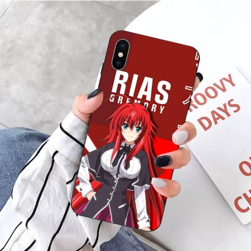 Чехол для телефона с изображением аниме Риас Гремори для IPhone 14 13 12 11 XS X 8 7 6 Plus Mini Pro Max SE 2022, мягкий черный чехол для телефона iPhone 14