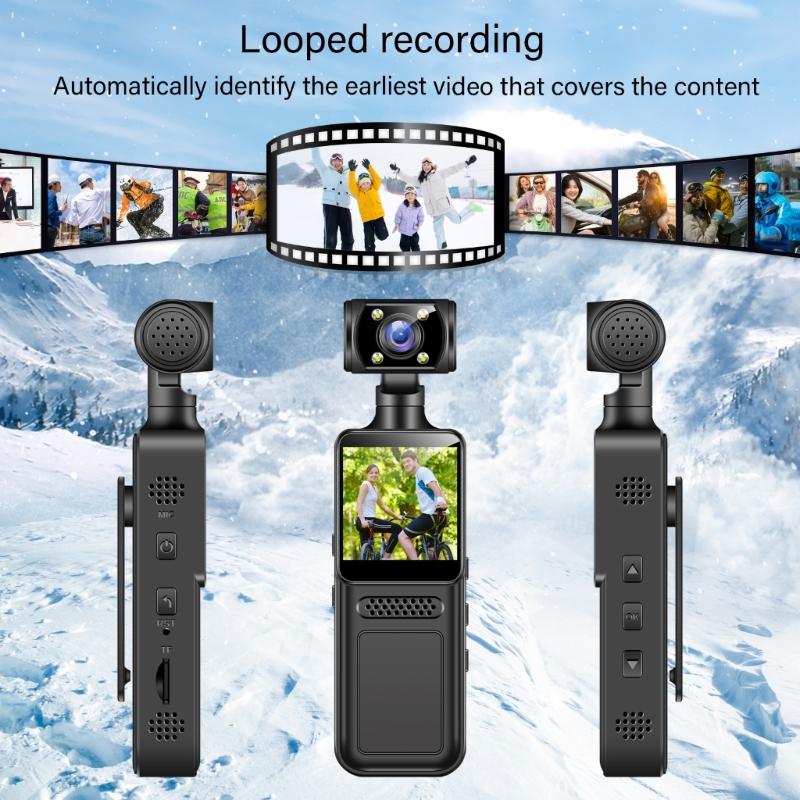 4K Vlogging Camera Handheld Video Camcorder Stabilization Wifi 180 Degree Rotatable Lens with LCD Screen for Outdoor