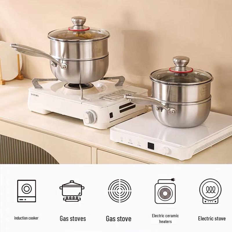 20cm 316 Stainless Steel 3-Ply Non-Stick Yukihira Pot