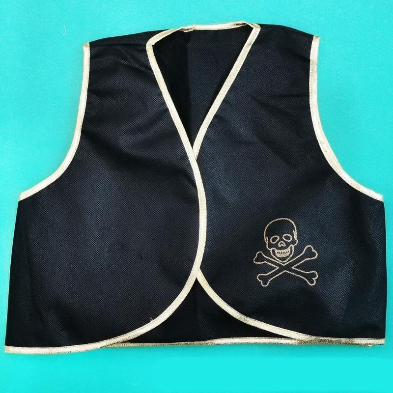 Pirate Hat Pirate Eye Patches Skull Pattern Pirate Tops Halloween Pirate Cosplay Accessories Pirate Costume Set