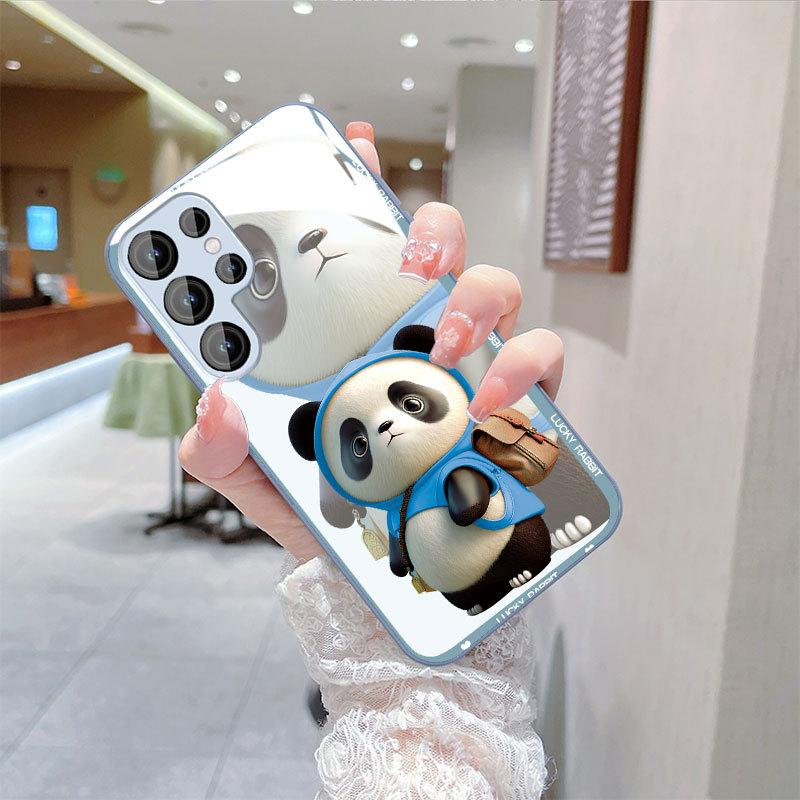 Panda Suitable for Samsung S24ULTRA Mobile Phone Case New A53 Skin-friendly Glass S22 Creative S23 All Inclusive A14