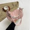 Minimalist Crossbody Bag For Women With Leather Suede Material And Zipper Closure For Casual Day Use