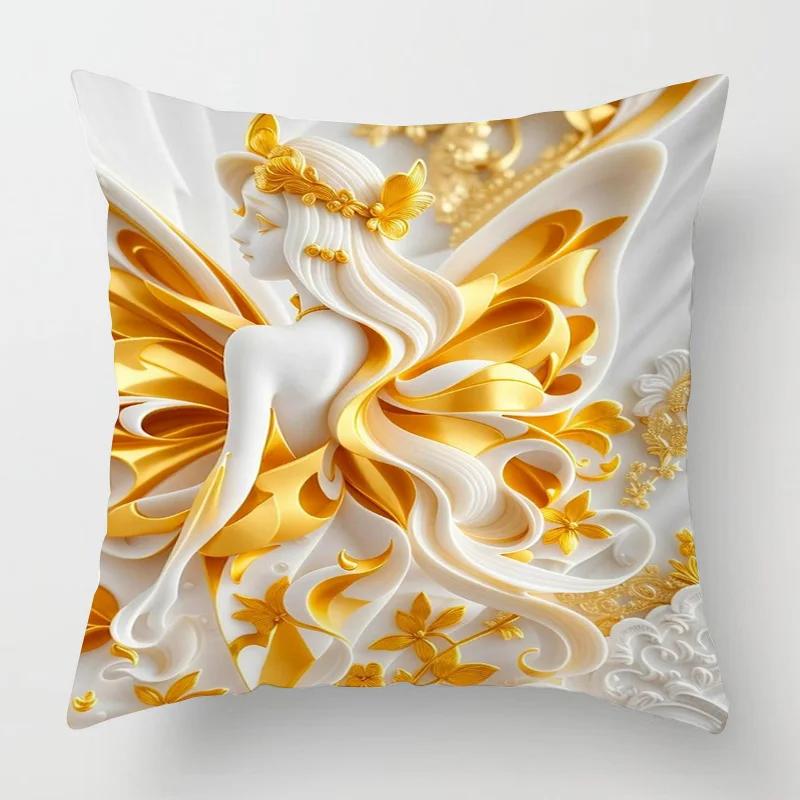 Home Decor Fantasy Angels Printed Pillowcase for Decor Pattern Cushion Cover Suitable for Sofa Bedroom Car Pillow Cover
