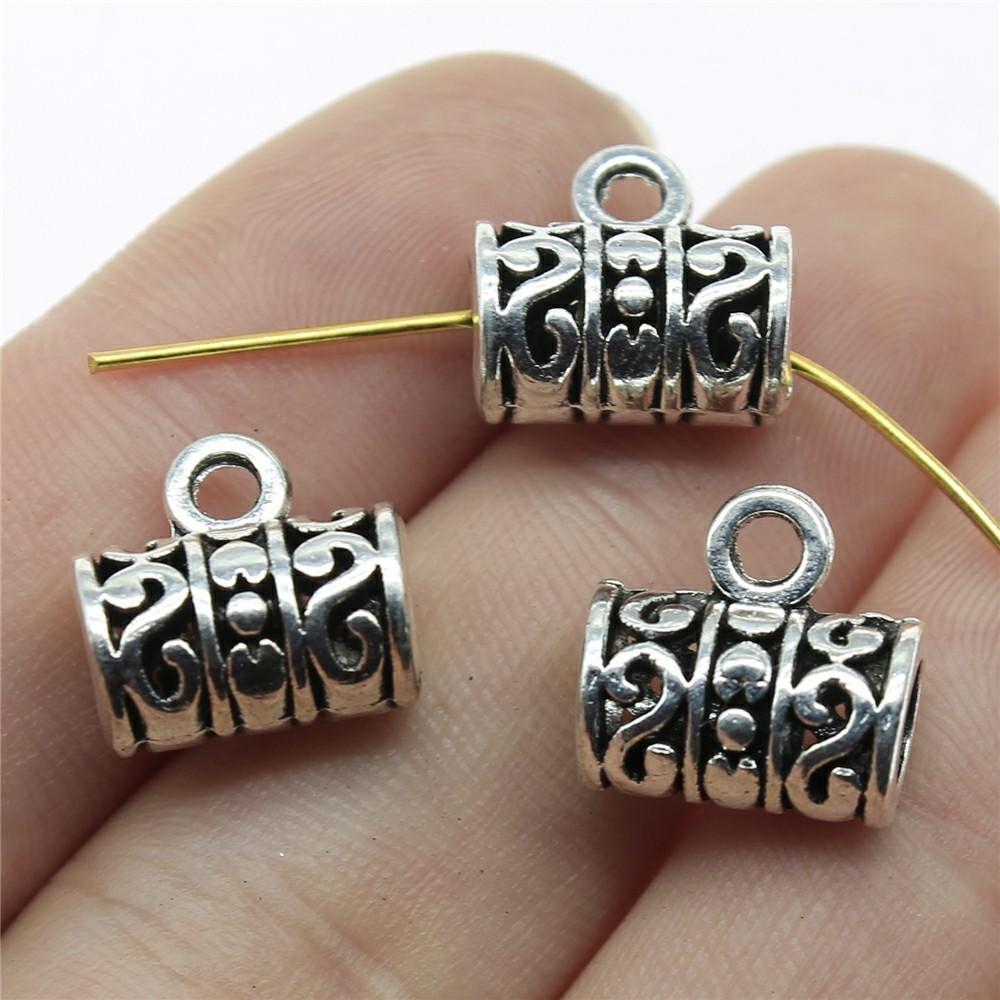 20pcs Charms Connector Bails Beads Antique Silver Color Bails Beads Charms Jewelry Findings DIY Bails Beads Connector