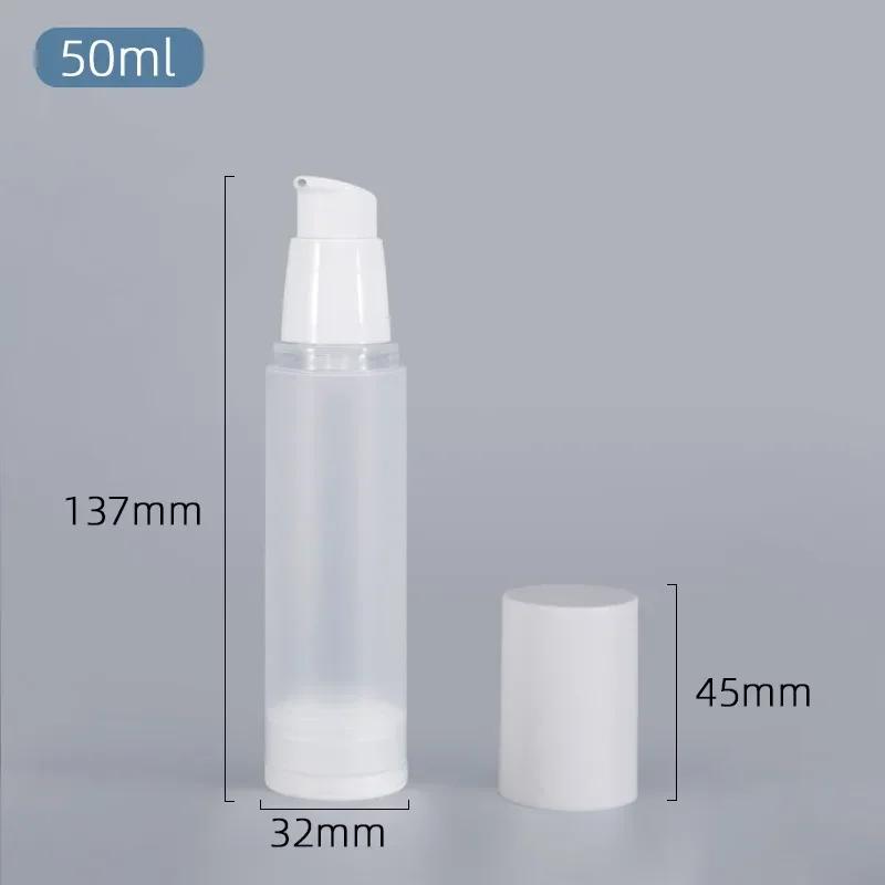 15ml 20ml 30ml 50ml 80ml 100ml Airless Vacuum Bottle with Scrub Surface, Spray and Dispenser, White Cap Lotion Container