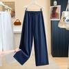 DIMANAF 2026 Summer New Plus Size Women Long Pants Thin Loose Casual Elastic Waist Fashion Lady Bottoms Clothing Cotton Linen