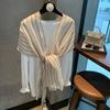 Striped Outer Shawl Linen Thin Long Scarf Comfortable Stacking Decoration Fashion Versatile Silk Scarf Shawl