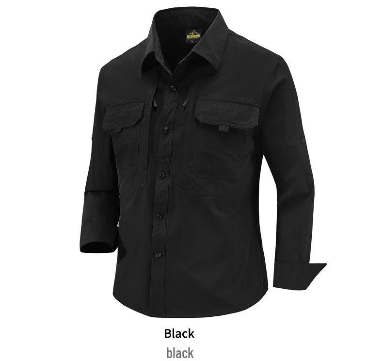 Herren Schnelltrocknendes Stretch Langarm Outdoor Arbeitshemd 2T319