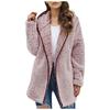 Casual Solid Color Lapel Hooded Long-Sleeved Plush Sweater