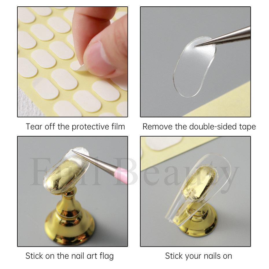 Doppelseitiges Klebeband Klebeband Nagel Praxis Halter Kunst Tabs Klar Maniküre Nagel Werkzeuge