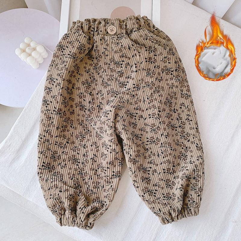 

Девочки Корейские Вельветовые Цветочные Брюки Утепленные Флисом Теплые Детские Брюки Модные Леопардовый Принт Девочки Мальчики Брюки Верхняя Одежда Осень Зима 80