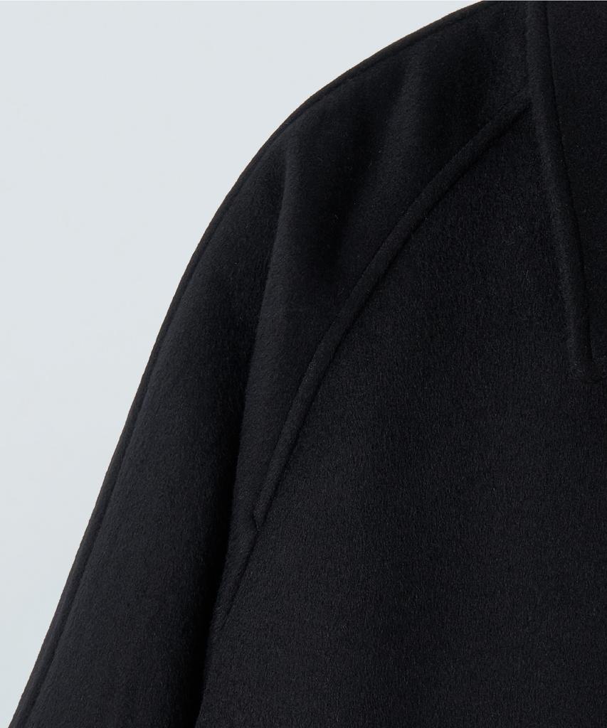 Piari Poise Wool Balmacaan Coat (Black)