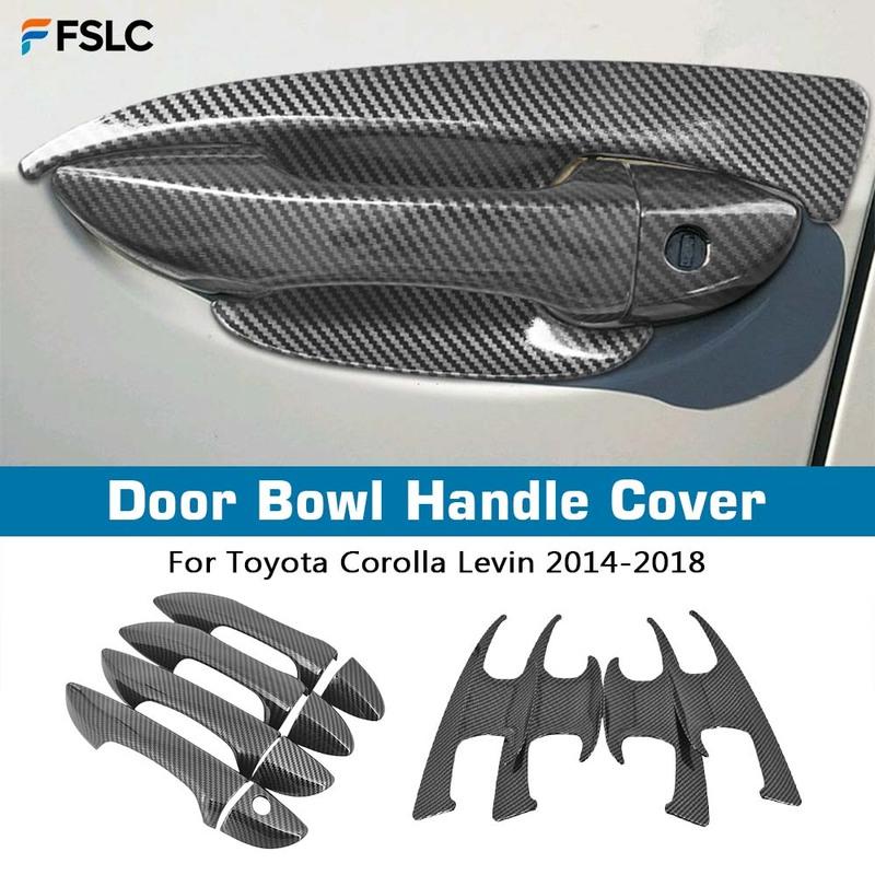 Car Decoration Door Bowl Handle Cover For Toyota Corolla Levin 2014-2018 Carbon Fiber Accessories Exterior Styling