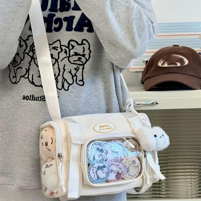 Japanese Harajuku Niche Design Transparent Y2K Ulzzang Ita Bag 10cm Dolls Bag Light Mobile Phone Bag Student Crossbody Bag