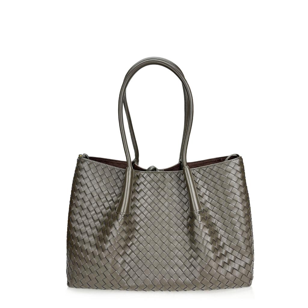 Borsa da Donna Grande in Vera Pelle Borsa Tote Borsa a Mano Lavorata a Maglia alla Moda Borsa in Pelle di Vacchetta Borsa da Donna Borsa a Tracolla Nuova 2025
