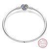 Bracciale Argento 925 Originale 17-20CM Stella Luna Sole Quadrifoglio Zircone Verde Bracciali Adatti Fai da Te Ciondoli Gioielli Compleanno Regali