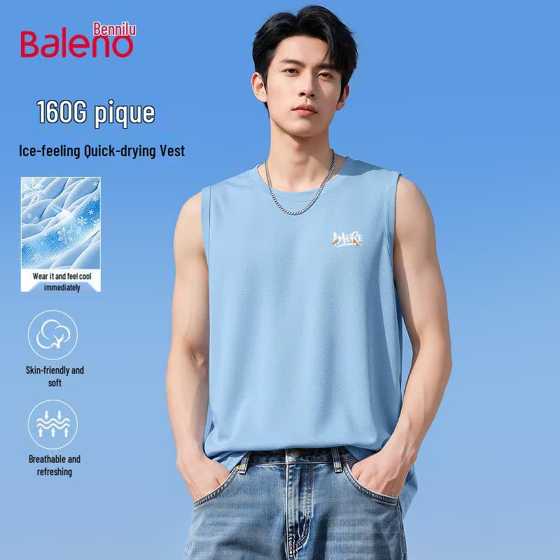 

Baleno Men s Ice-Feel Sleeveless Performance T-Shirt L