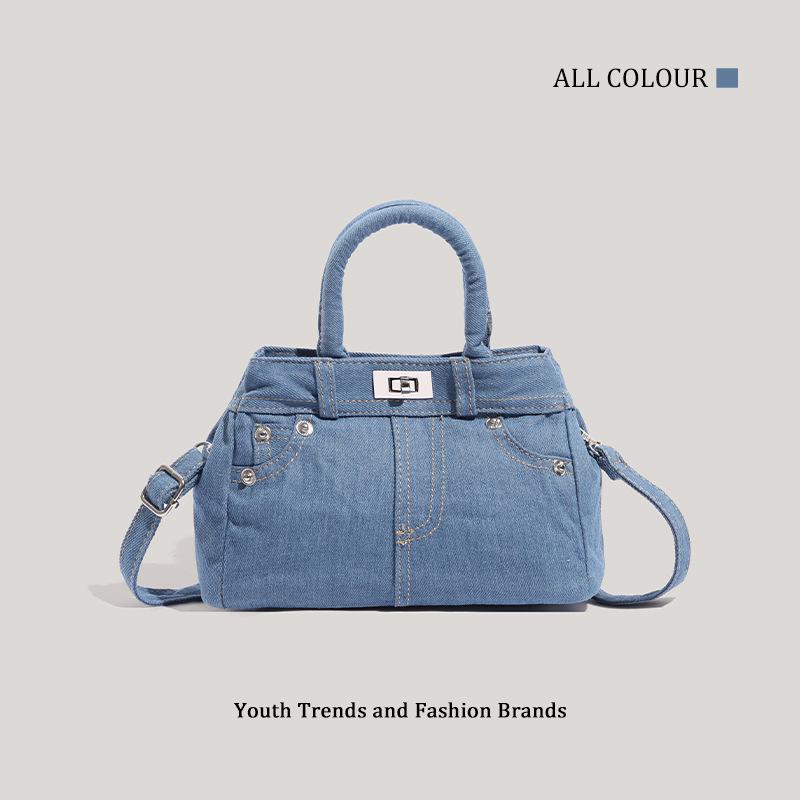 

Premium soft leather bucket bag women s new versatile fashion chain bag diamond messenger bag джинсовый синий