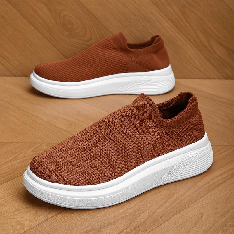 Men Big Size Sock Shoes Flyknit Slip On Sneakers Breathable Lightweight Casual Walking Shoes 40 To 48 40