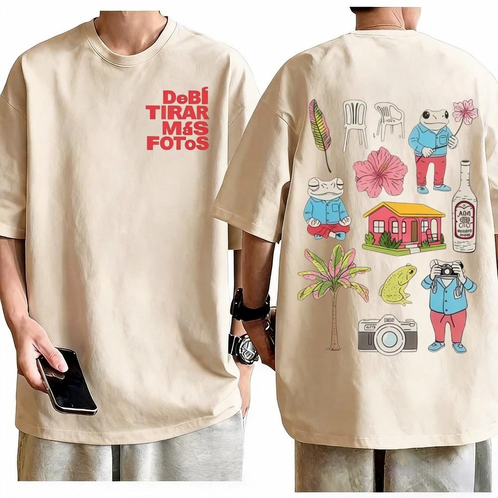 Unisex Women Vintage High Street Fashion Hip Hop Tshirts Rapper Bad Bunny Tshirt Debi Tirar Mas Fotos DTMF World Tour T Shirts