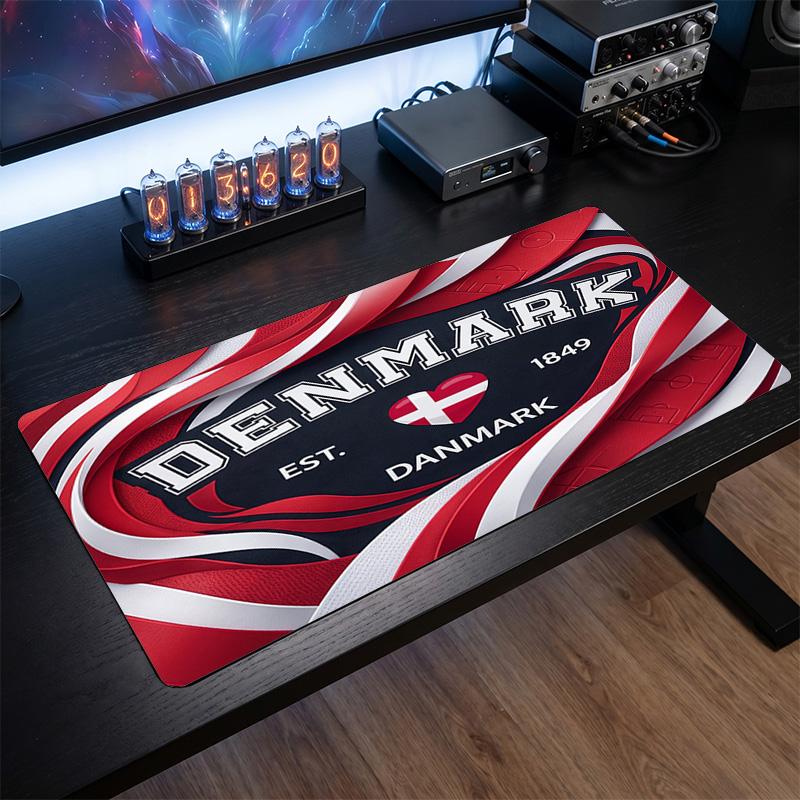 Denmark Football Crest Mouse Pad, Extended Non Slip Rubber Desk Mat for Gaming Office Laptop Fan Gift