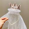 Kids' Princess Lace Crown Veil Party Hat - Fairy Birthday Photo Prop