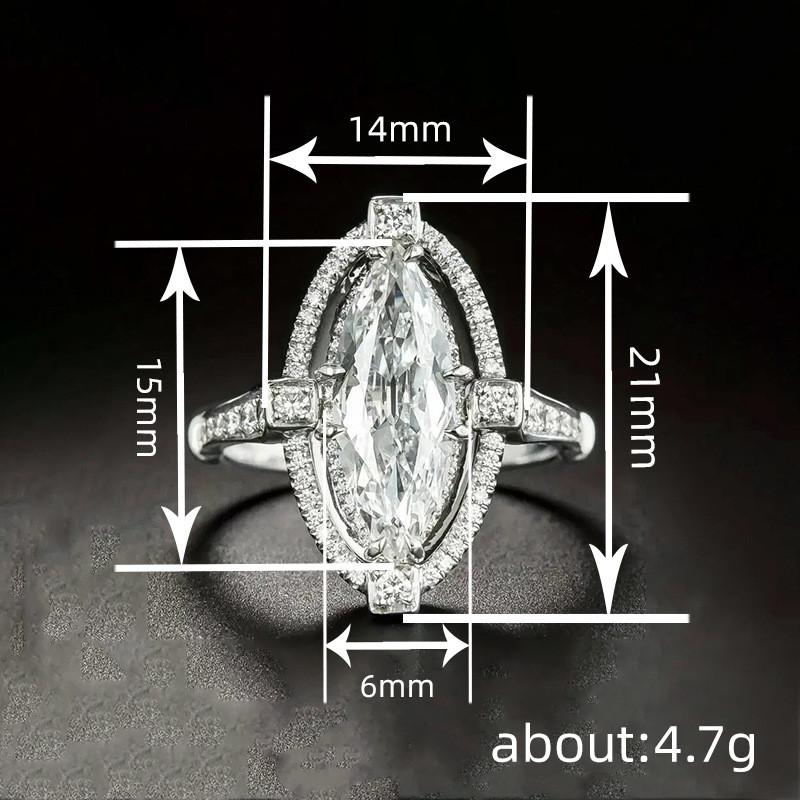 CopperOval Zircon Sparkling Crystal Engagement Ring for Women High Quality Wedding Eternal Jewelry