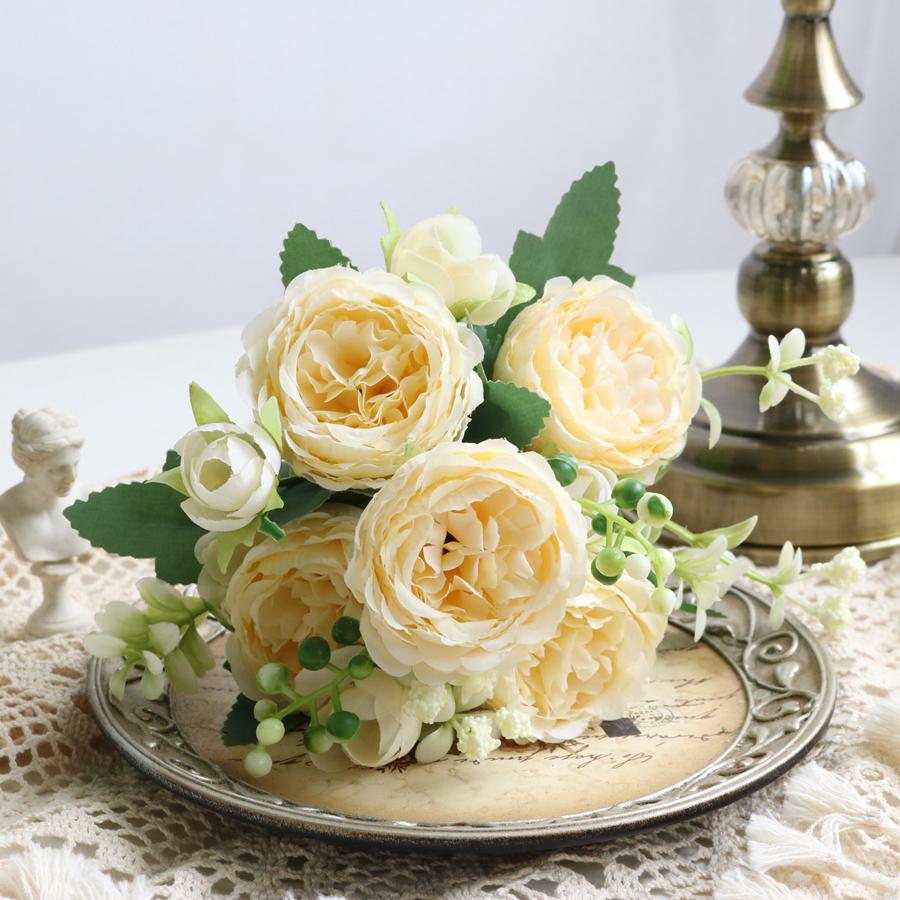 

1/3Pcs Artificial Rose Flowers Peony High Quality Festival Home Room Decoration Vases Wedding Arch Outdoor Garden Yard Diy Gifts 1pc белый